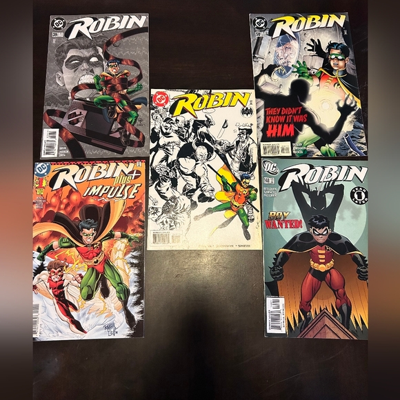DC Comics Other - DC Comics Robin Comic Lot (1990s–2000s) – 5 Issues w/ Robin + Impulse #1Great
